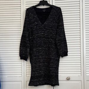 Lucky Brand Black and White Long Sleeve Dress